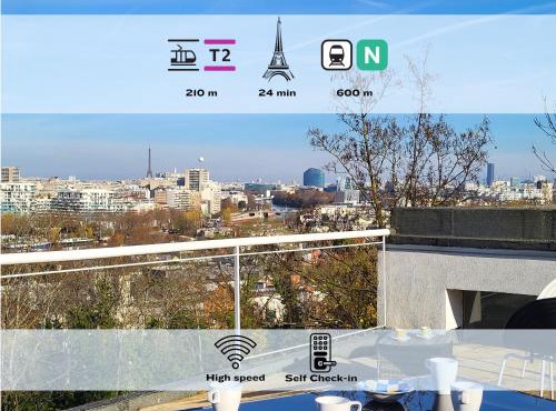 360 : Superbe maison, rooftop, vue Tour Eiffel, T2