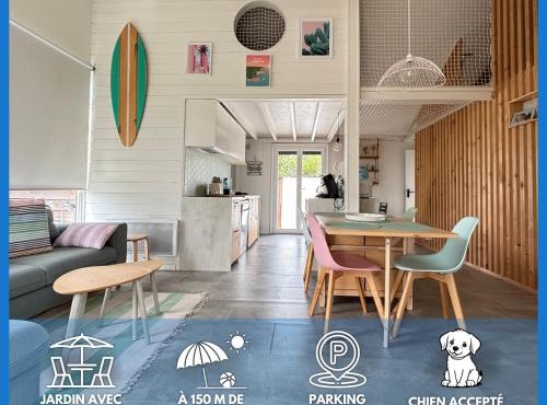 Olivia Plage, charmante maison lumineuse au calme bien équipée à 100 m plage d Asnelles, 500 m commerces, proche Arromanches et Bayeux, au coeur des plages du débarquement, jardin clos, deux belles terrasses, parking dans propriété
